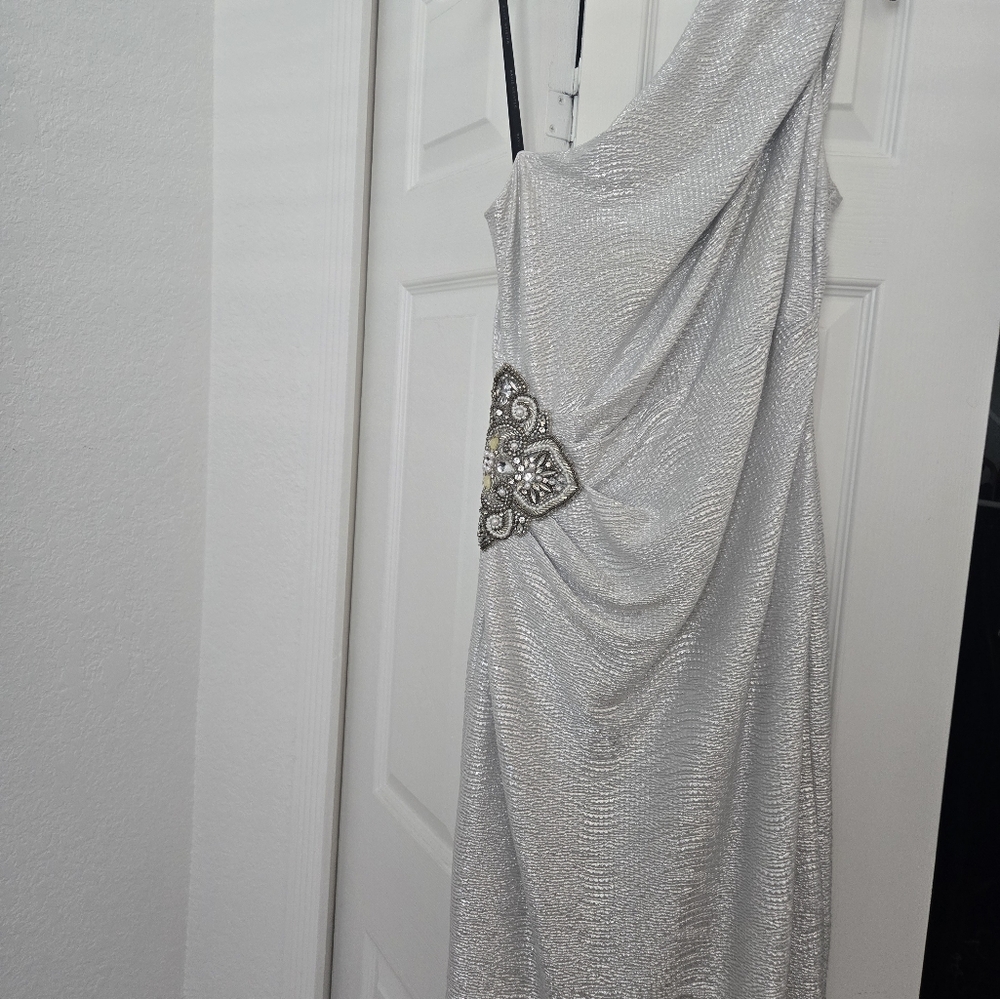 Elegant Silver One-Shoulder Dress